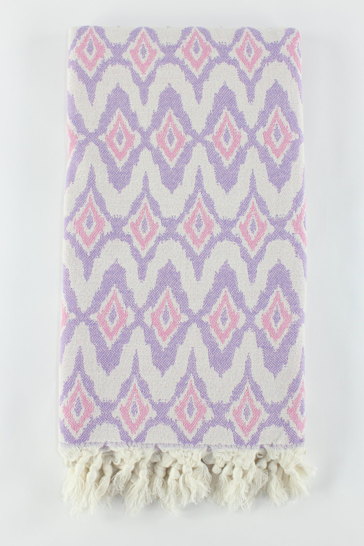 Premium Turkish Diamond Towel Peshtemal Fouta (Lilac & Pink)