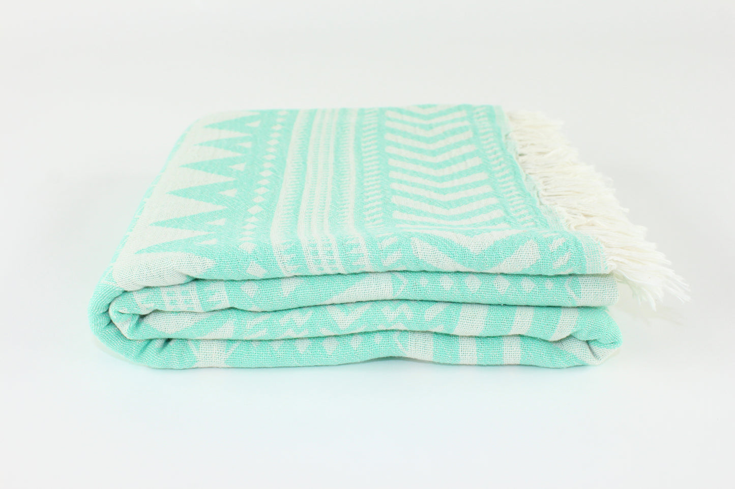 Premium Turkish Double Layer Kilim Towel Peshtemal Fouta (Seafoam Green)