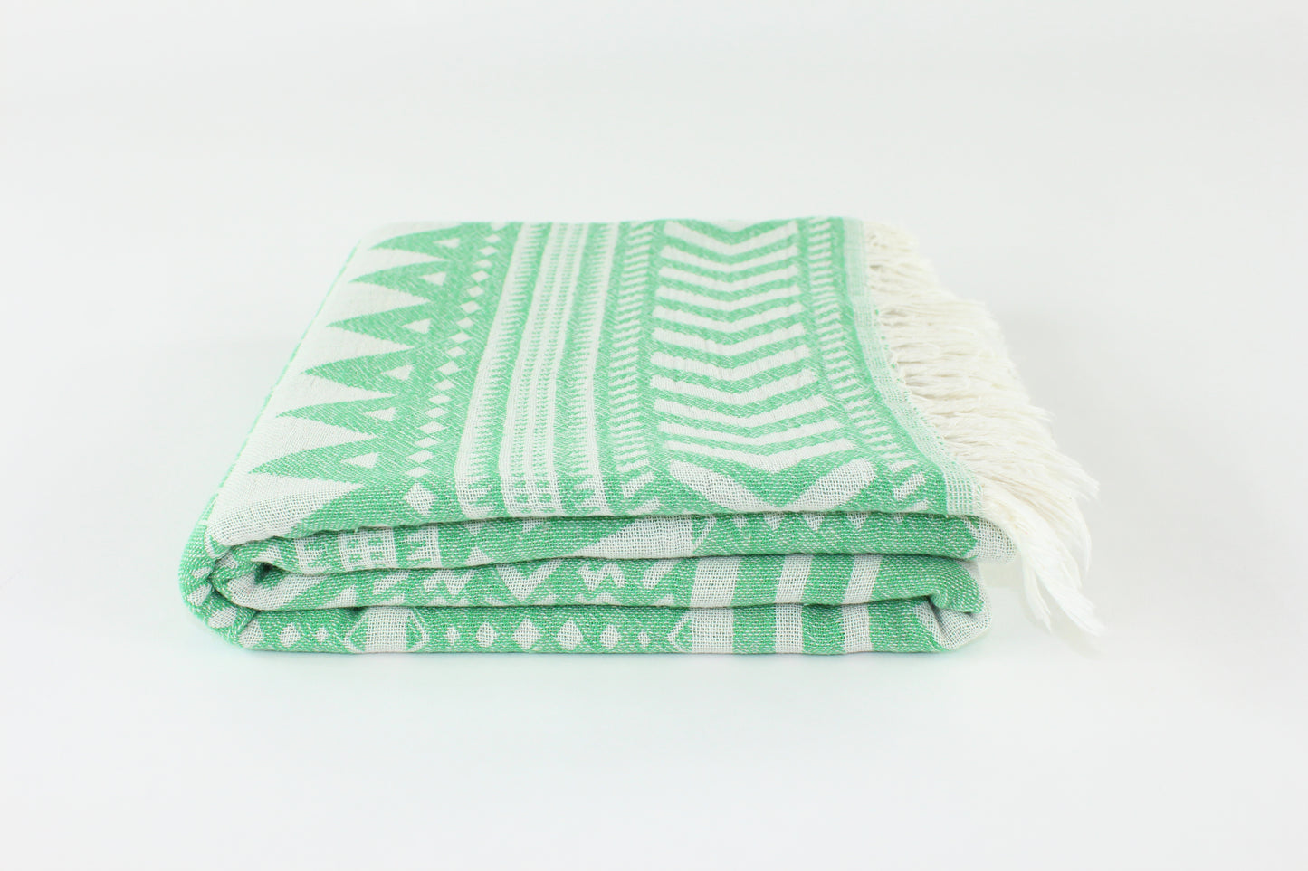 Premium Turkish Double Layer Kilim Towel Peshtemal Fouta (Green)