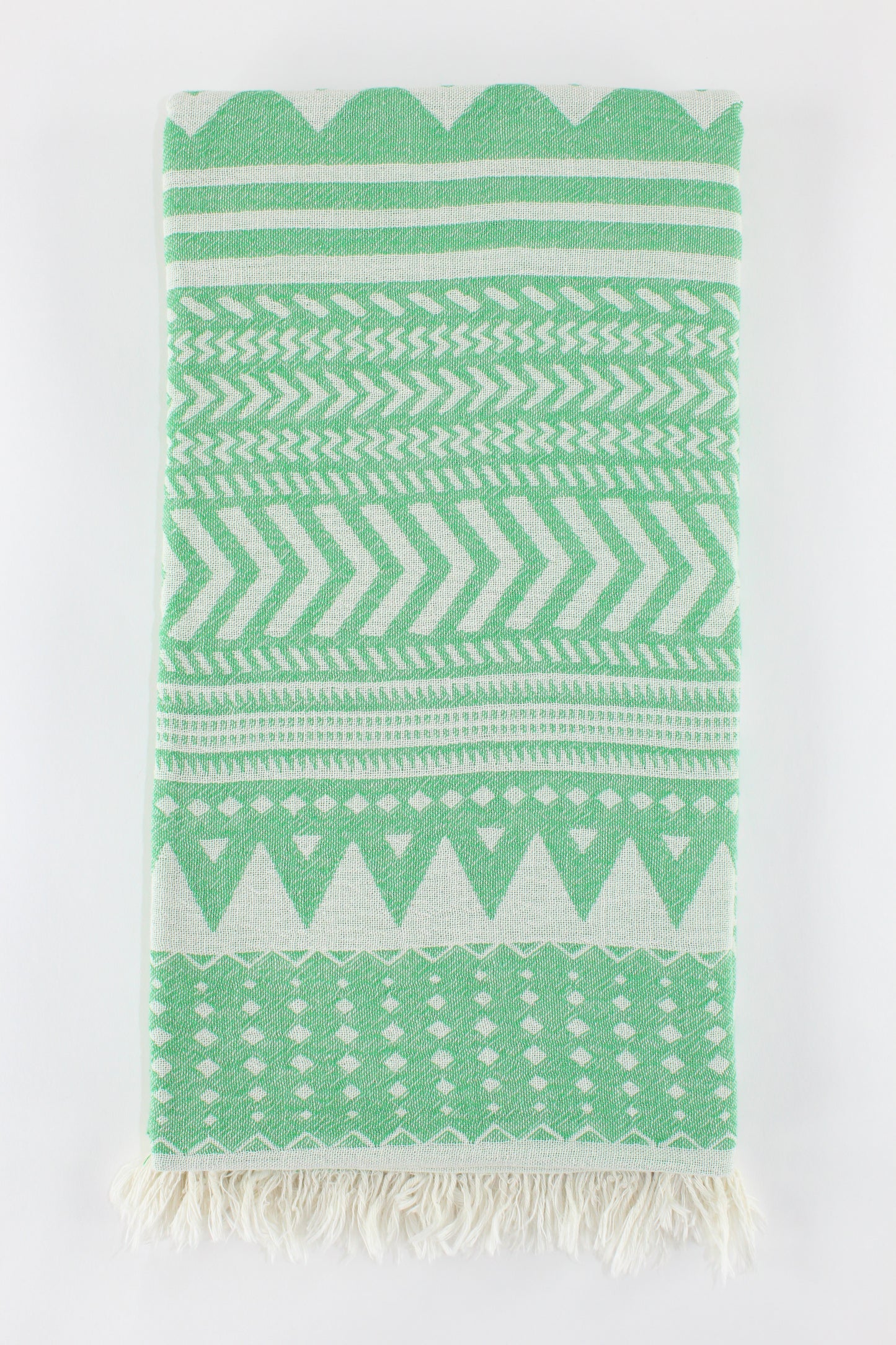 Premium Turkish Double Layer Kilim Towel Peshtemal Fouta (Green)