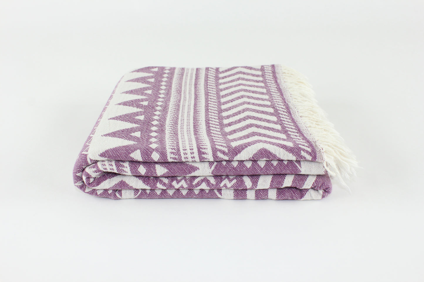 Premium Turkish Double Layer Kilim Towel Peshtemal Fouta (Plum)
