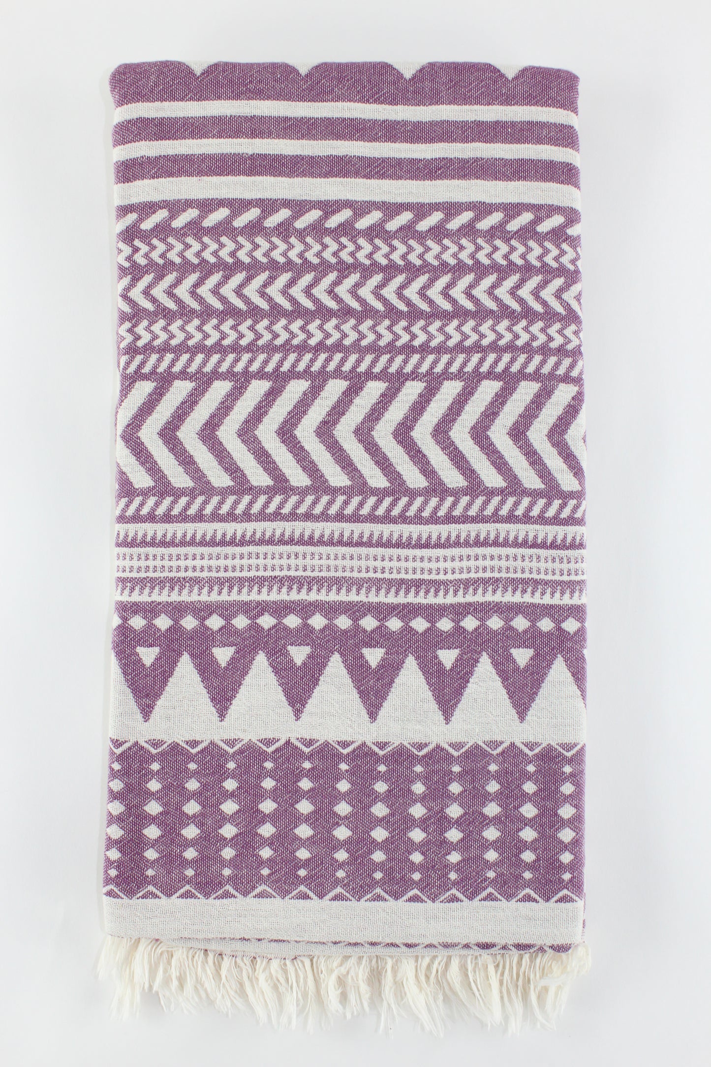 Premium Turkish Double Layer Kilim Towel Peshtemal Fouta (Plum)