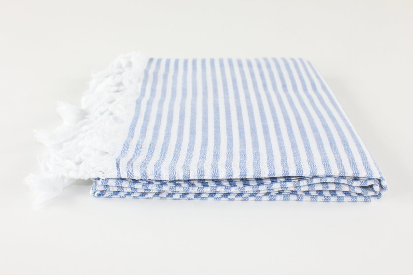 Premium Turkish Full Thin Striped Towel Peshtemal Fouta (Navy Blue)