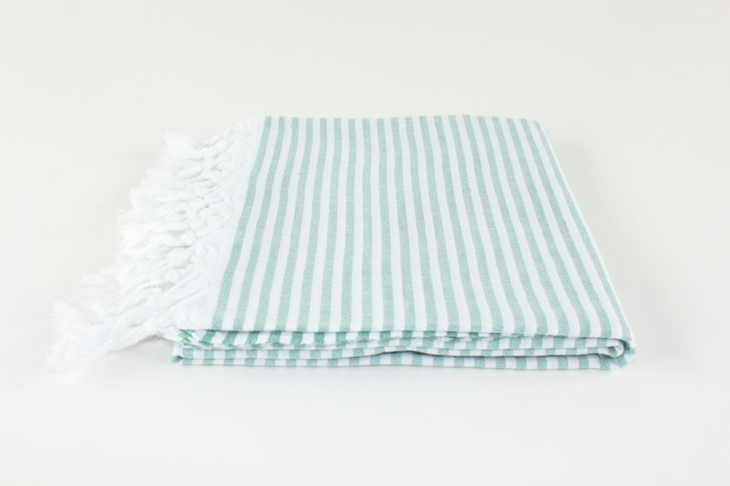 Premium Turkish Full Thin Striped Towel Peshtemal Fouta (Eucalyptus)