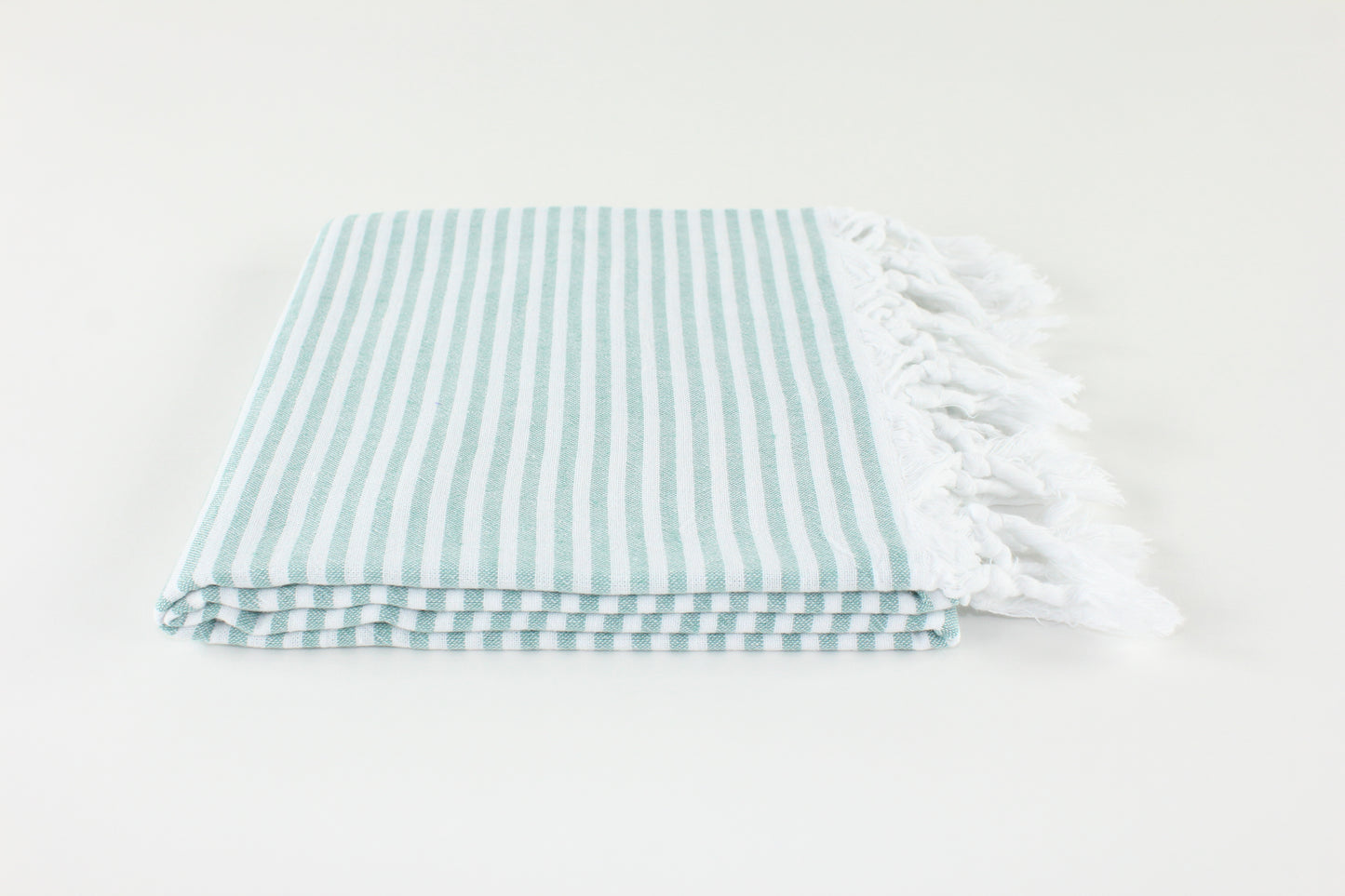 Premium Turkish Full Thin Striped Towel Peshtemal Fouta (Eucalyptus)