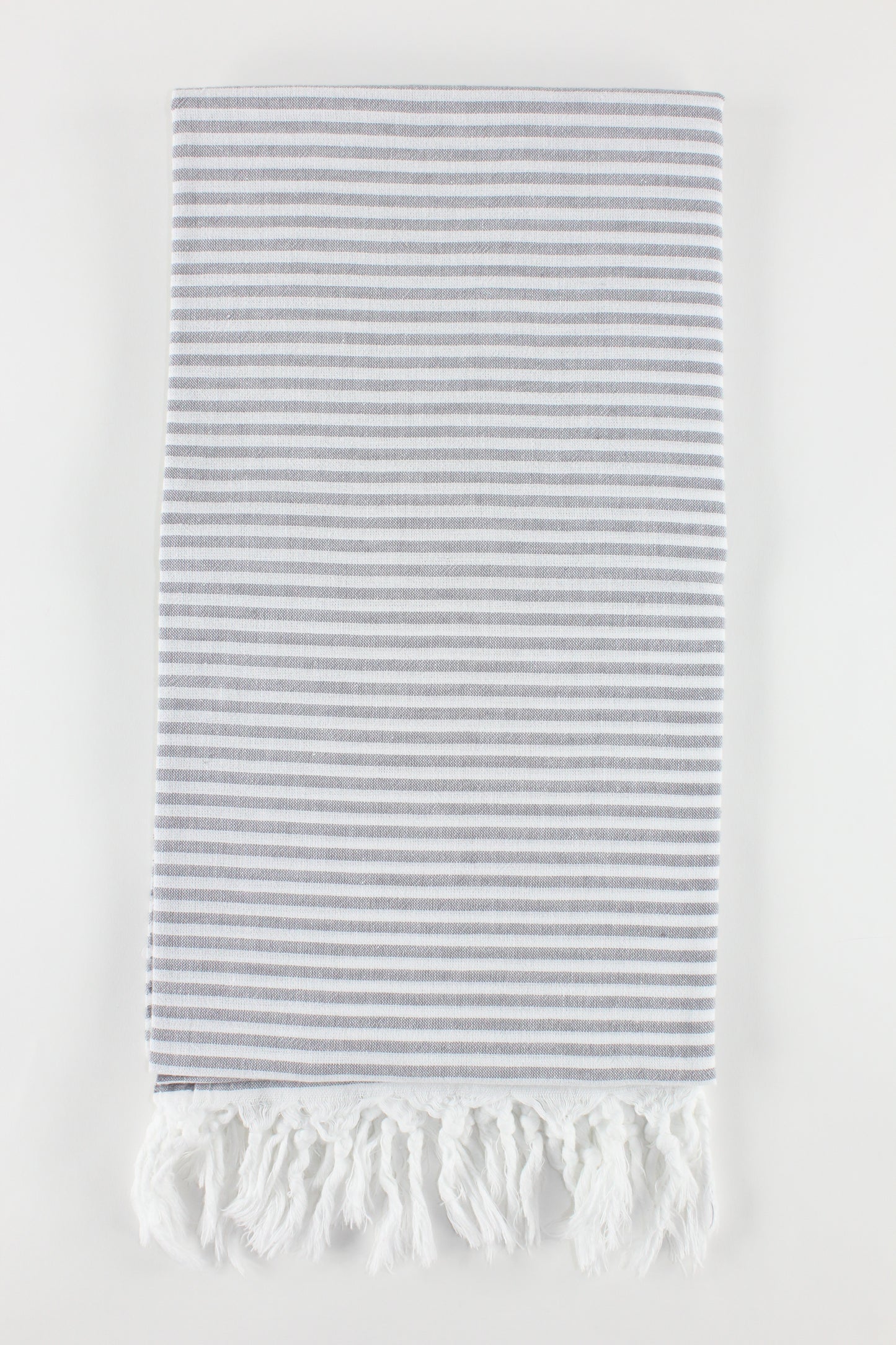 Premium Turkish Full Thin Striped Towel Peshtemal Fouta (Gray)
