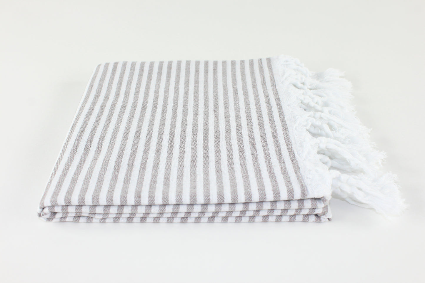 Premium Turkish Full Thin Striped Towel Peshtemal Fouta (Brown)