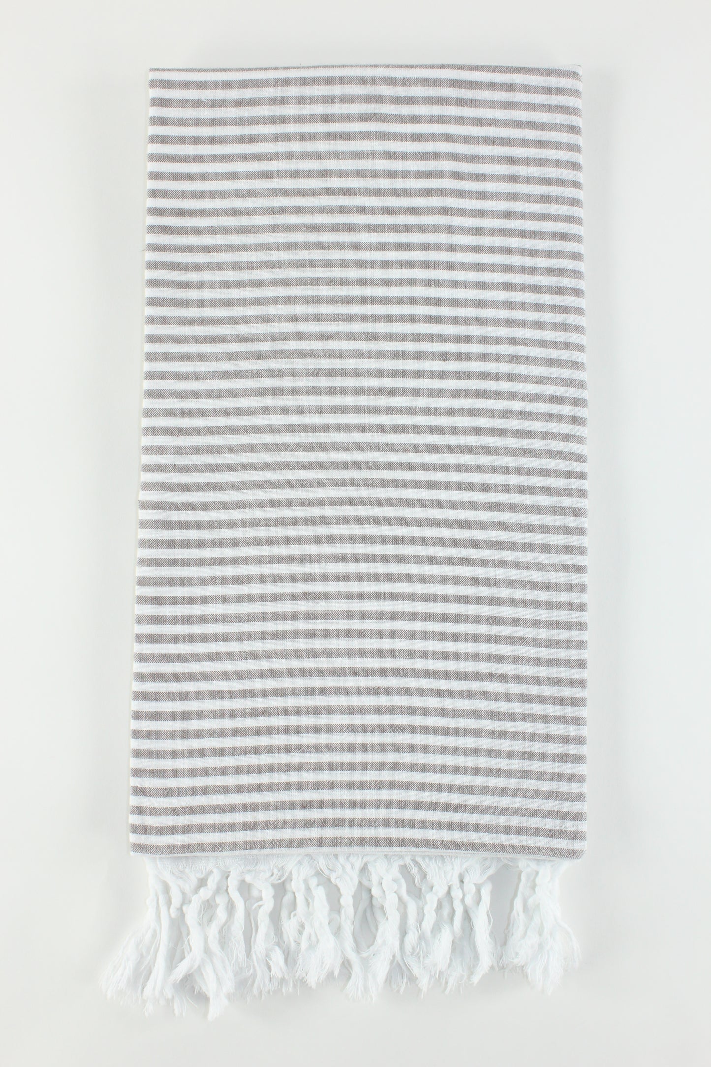 Premium Turkish Full Thin Striped Towel Peshtemal Fouta (Brown)