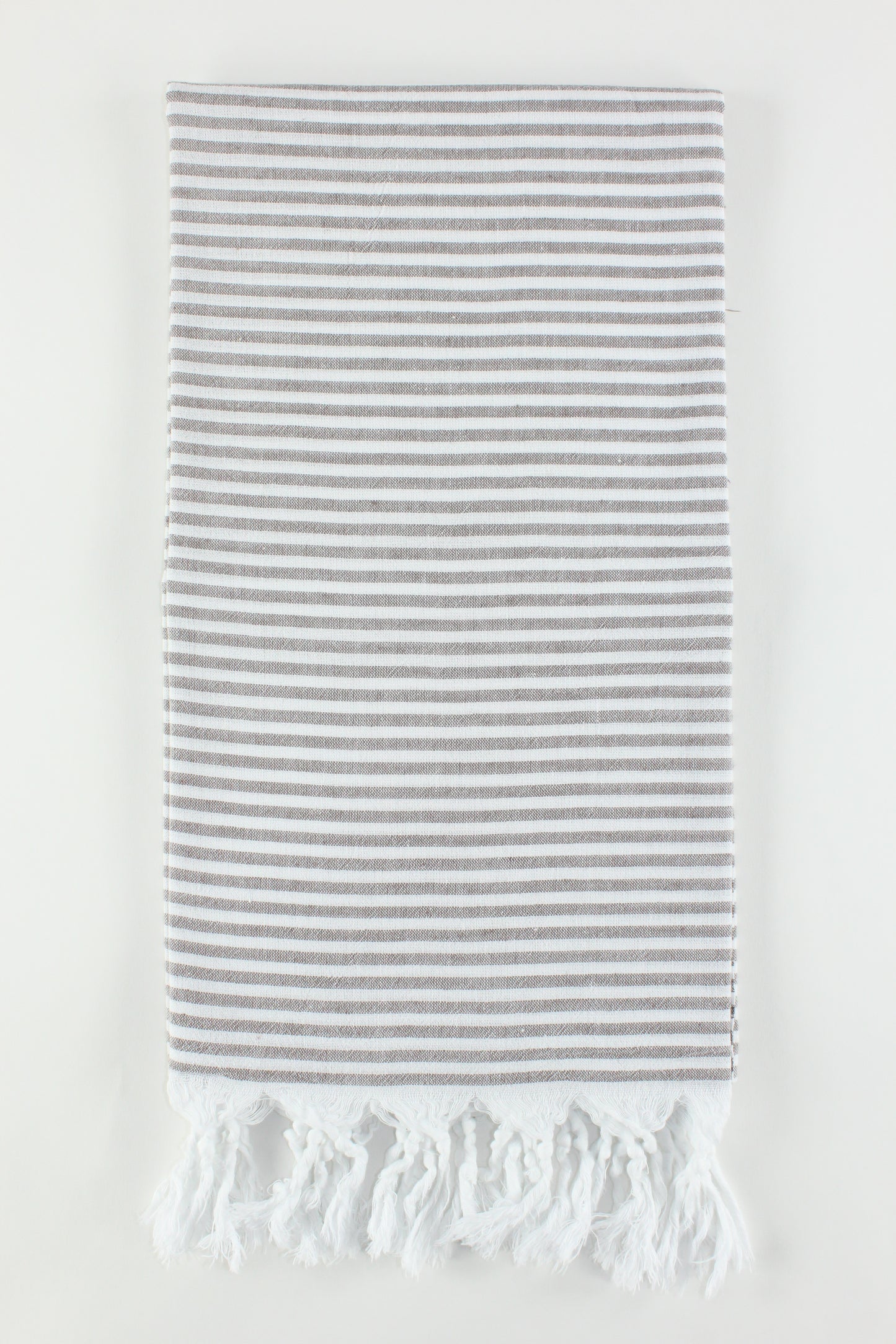 Premium Turkish Full Thin Striped Towel Peshtemal Fouta (Brown)