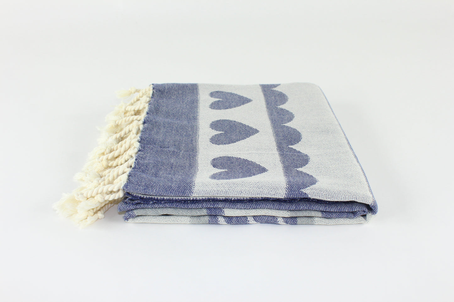 Premium Turkish Towel Peshtemal Fouta (Navy Blue & Gray)