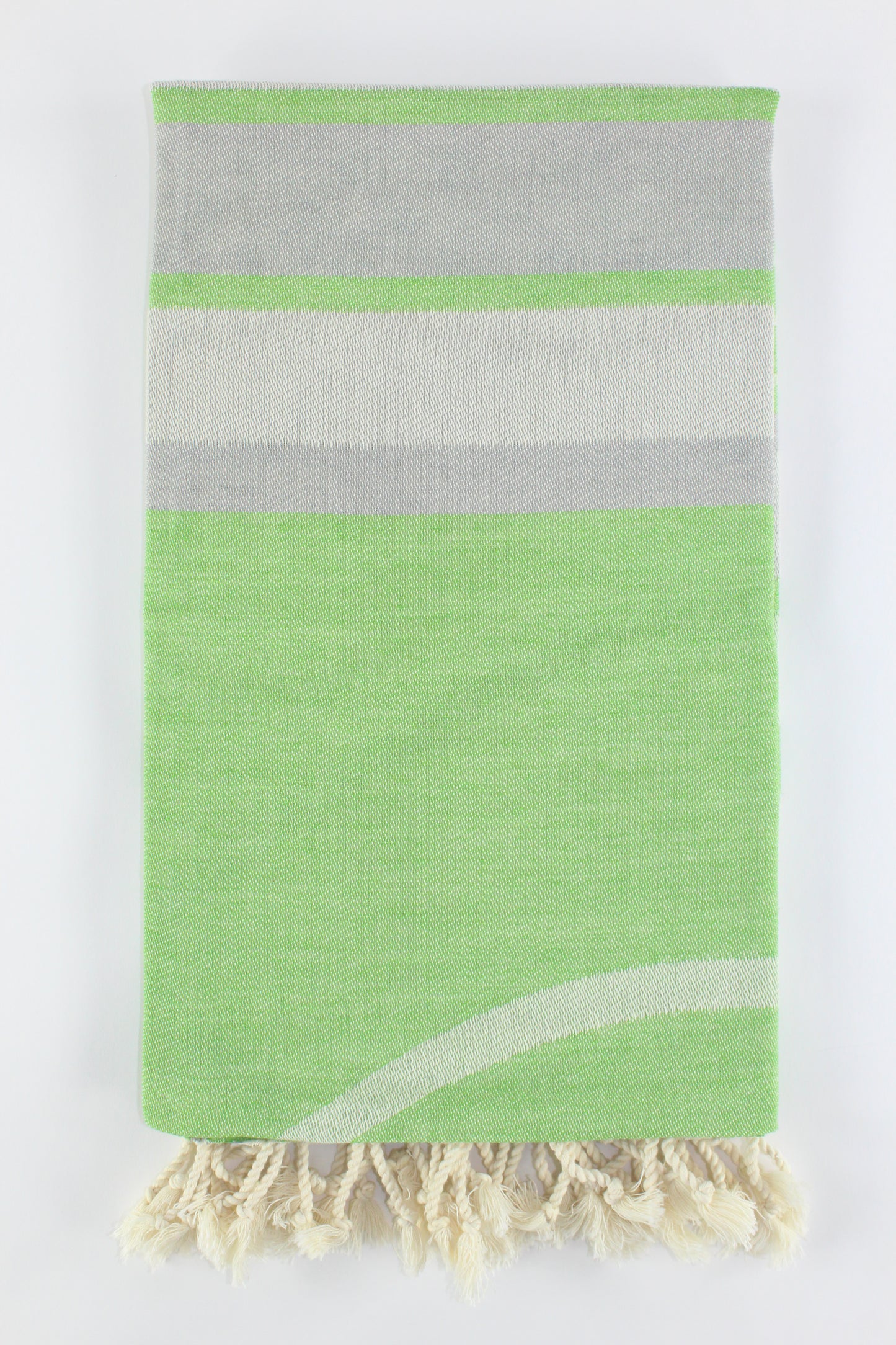Premium Turkish Towel Peshtemal Fouta (Green & Gray)