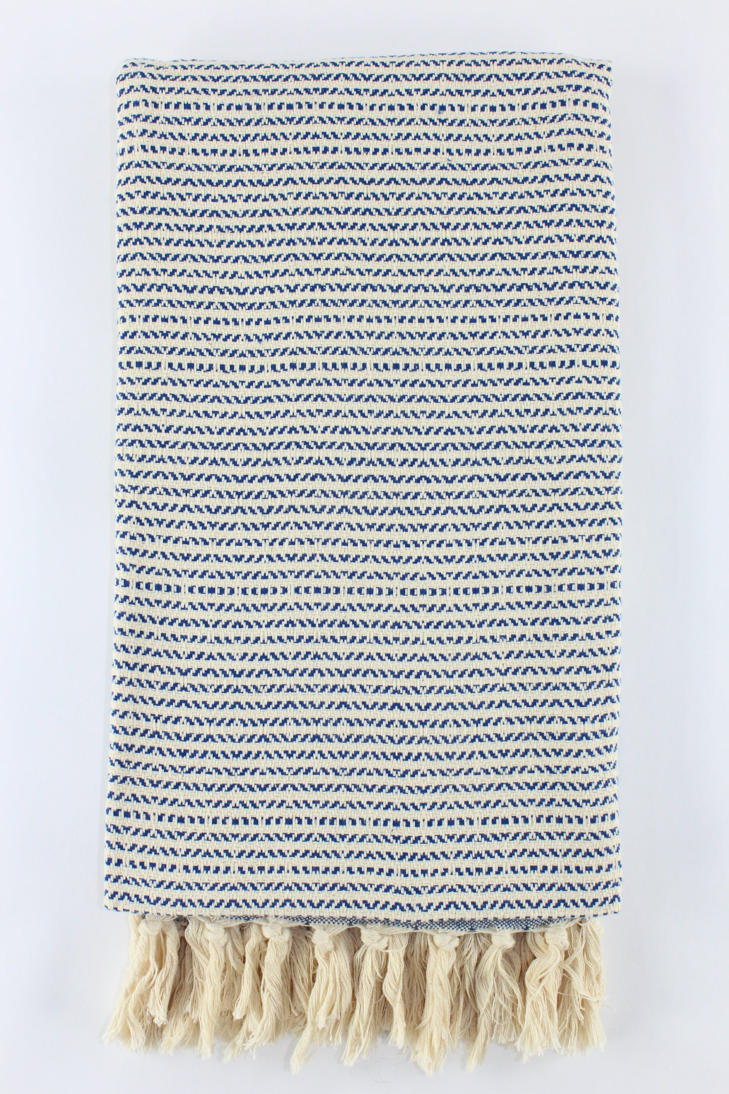 Premium Turkish Striped Diamond Towel Peshtemal Fouta (Navy Blue)