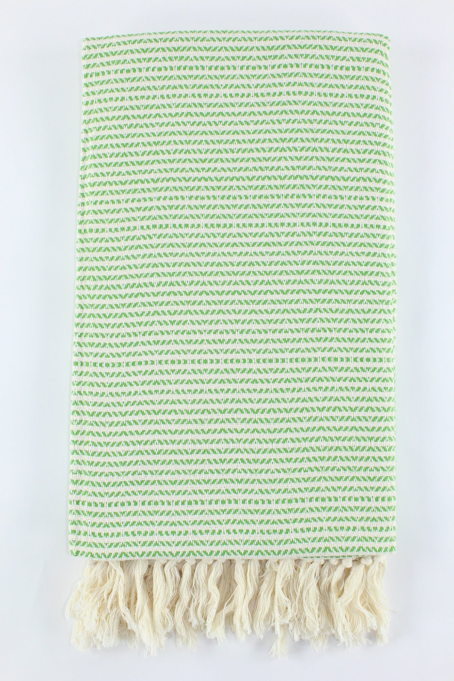 Premium Turkish Striped Diamond Towel Peshtemal Fouta (Green)