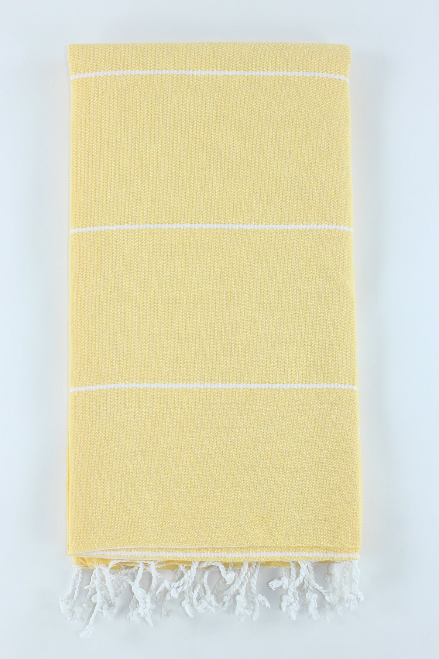 Premium Turkish Classic Striped Towel Peshtemal Fouta (Light Yellow)