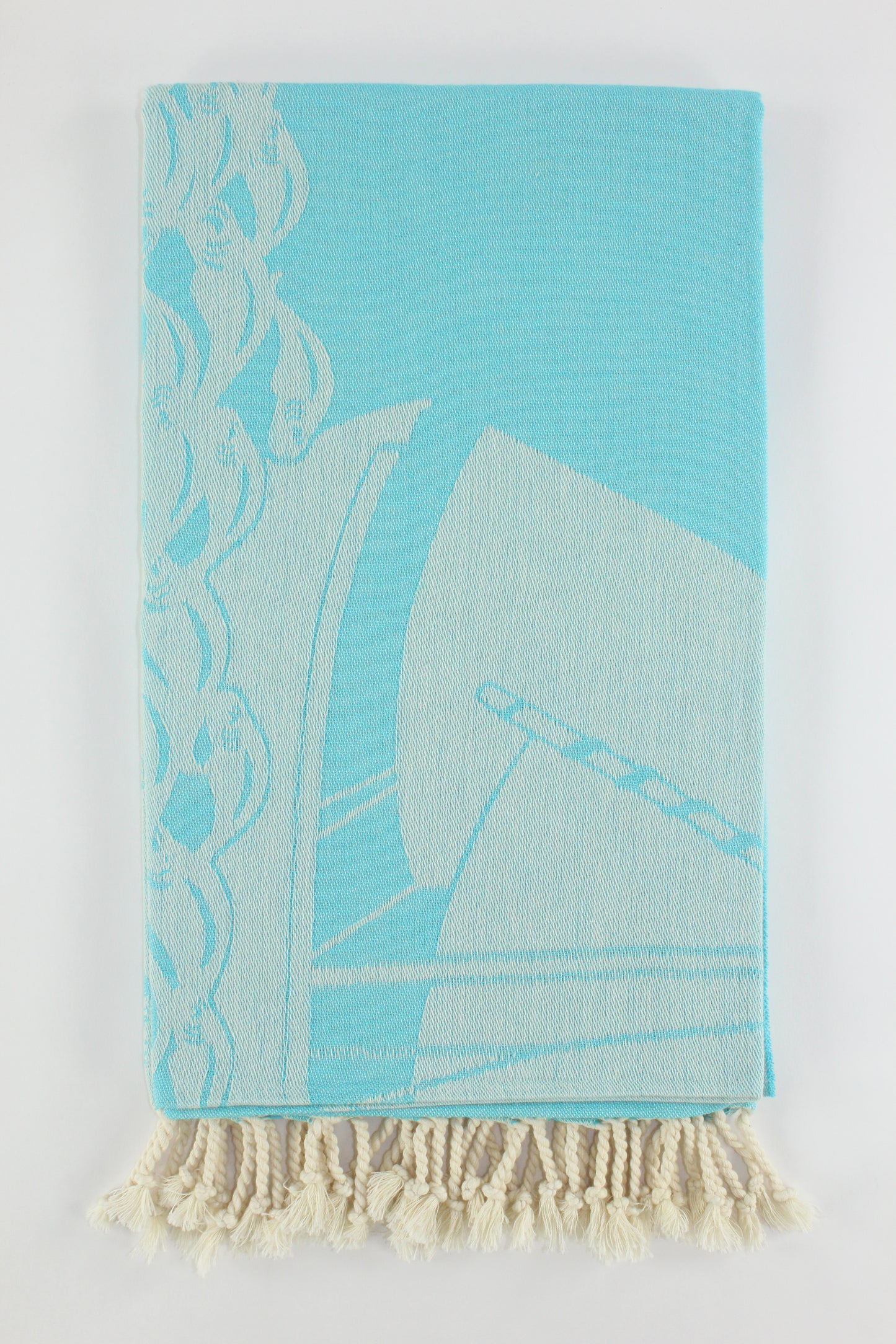 Premium Turkish Towel Peshtemal Fouta (Turquoise Blue)