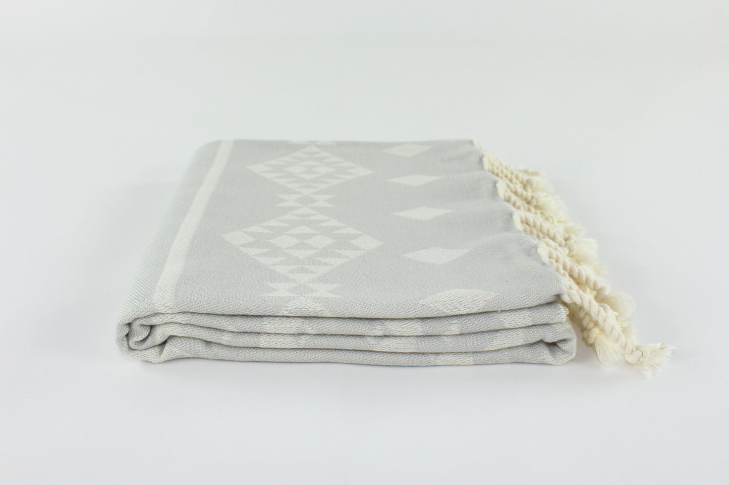 Premium Turkish Kilim Towel Peshtemal Fouta (Light Gray)