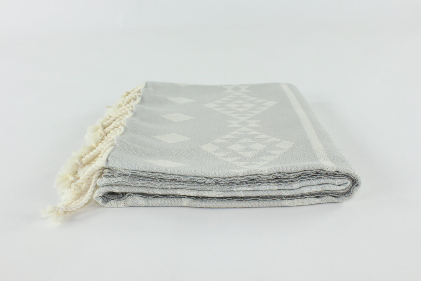 Premium Turkish Kilim Towel Peshtemal Fouta (Light Gray)
