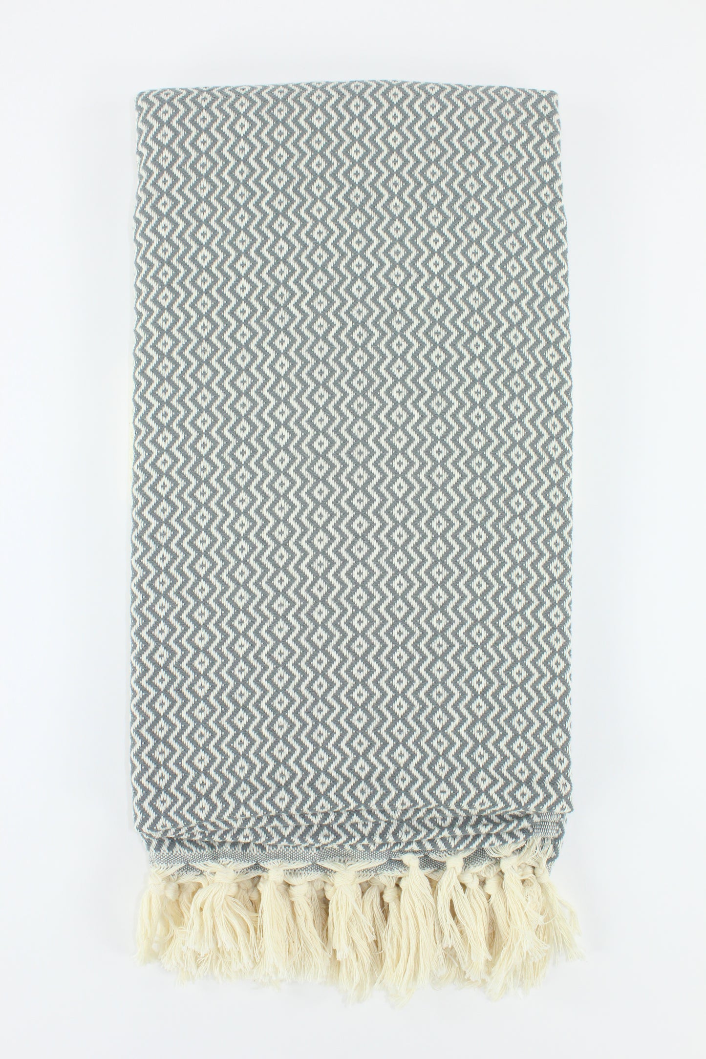 Premium Turkish ZigZag Diamond Towel Peshtemal Fouta (Gray)