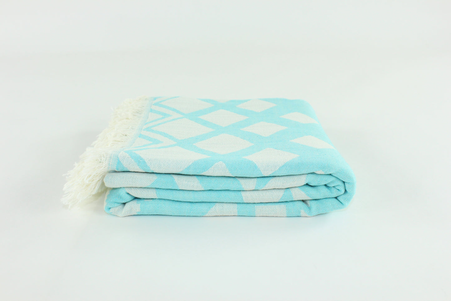 Premium Turkish Double Layer Towel Peshtemal Fouta (Light Turquoise Blue)