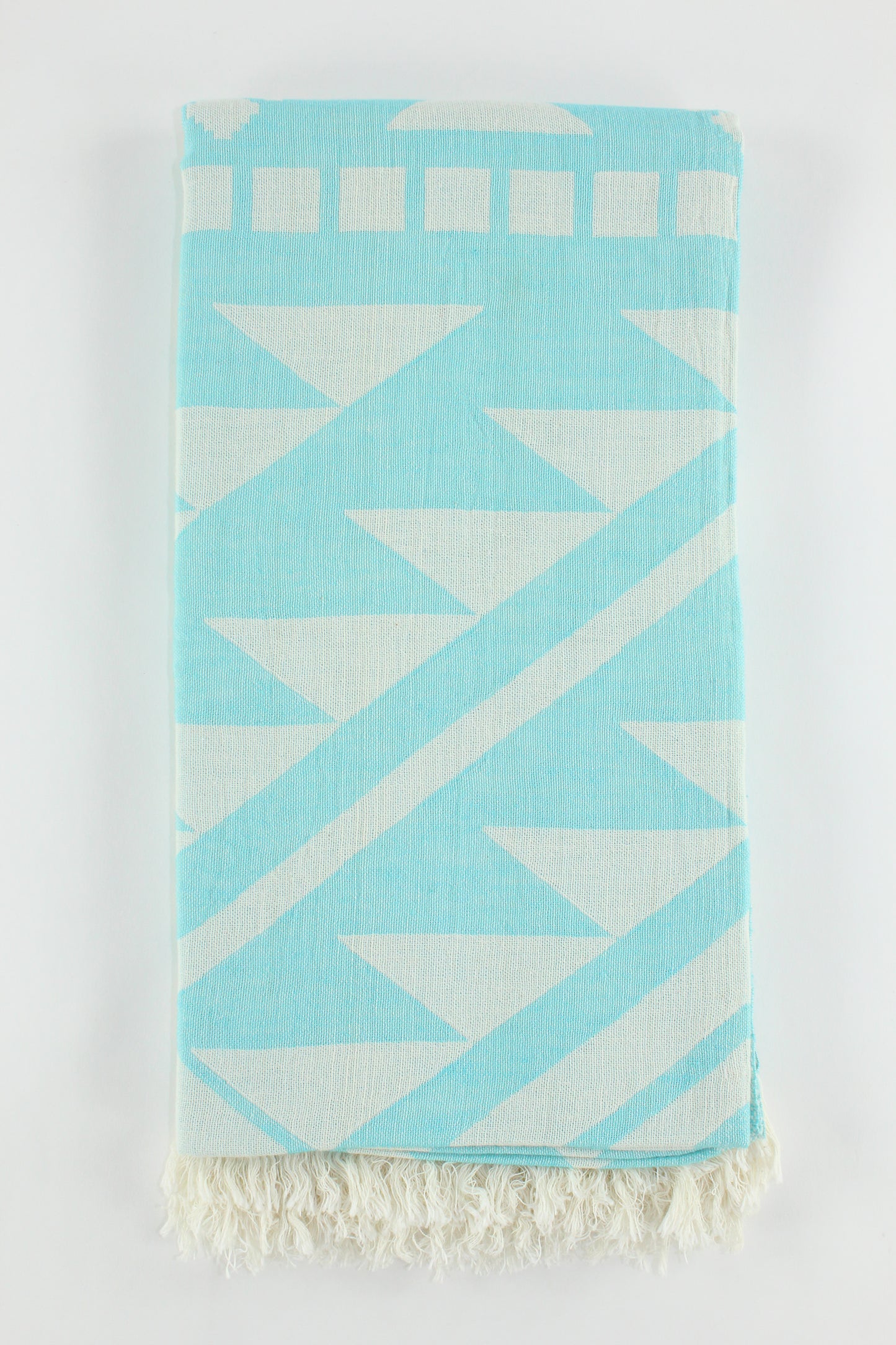 Premium Turkish Double Layer Towel Peshtemal Fouta (Light Turquoise Blue)