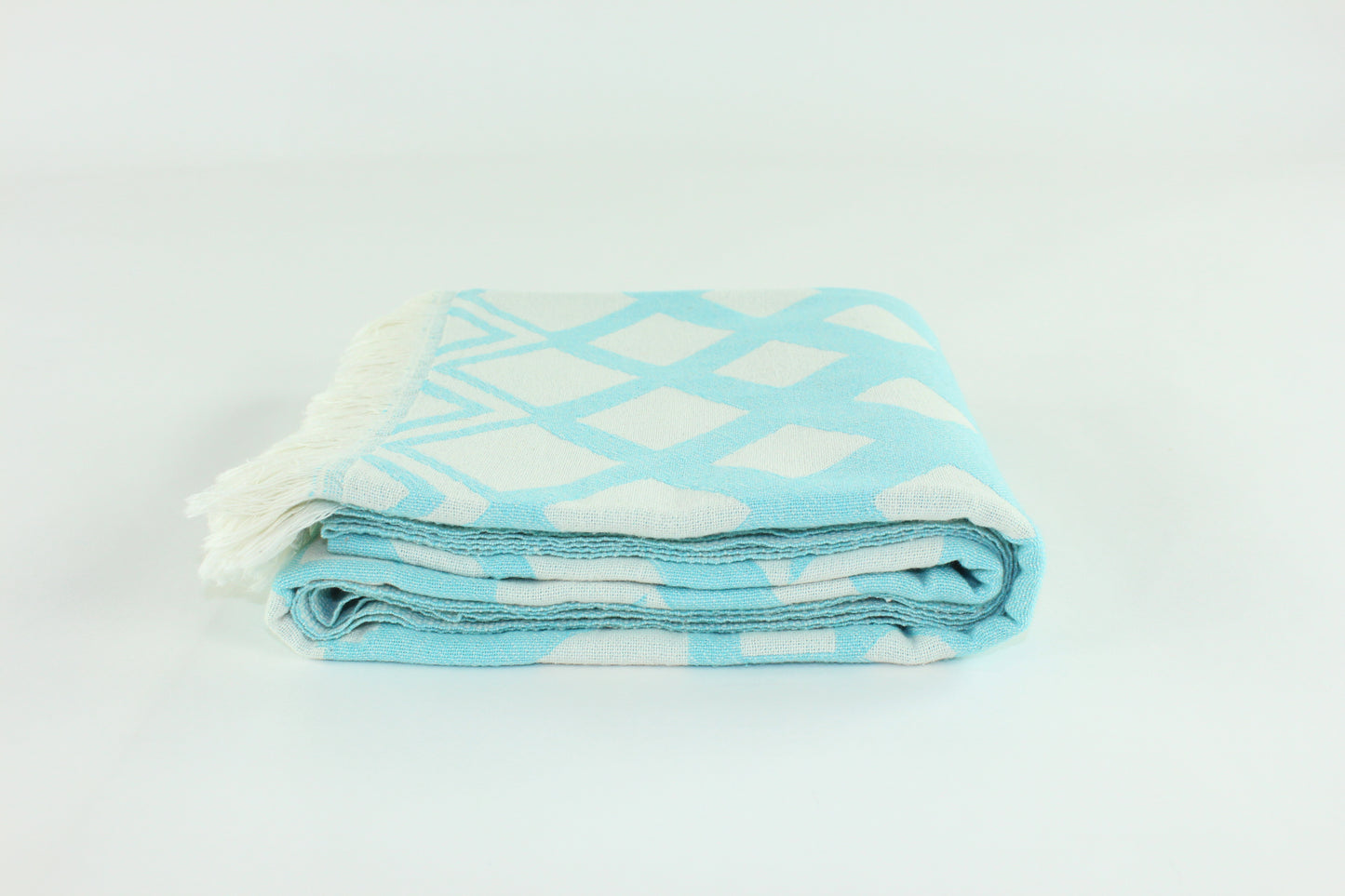 Premium Turkish Double Layer Towel Peshtemal Fouta (Turquoise Blue)