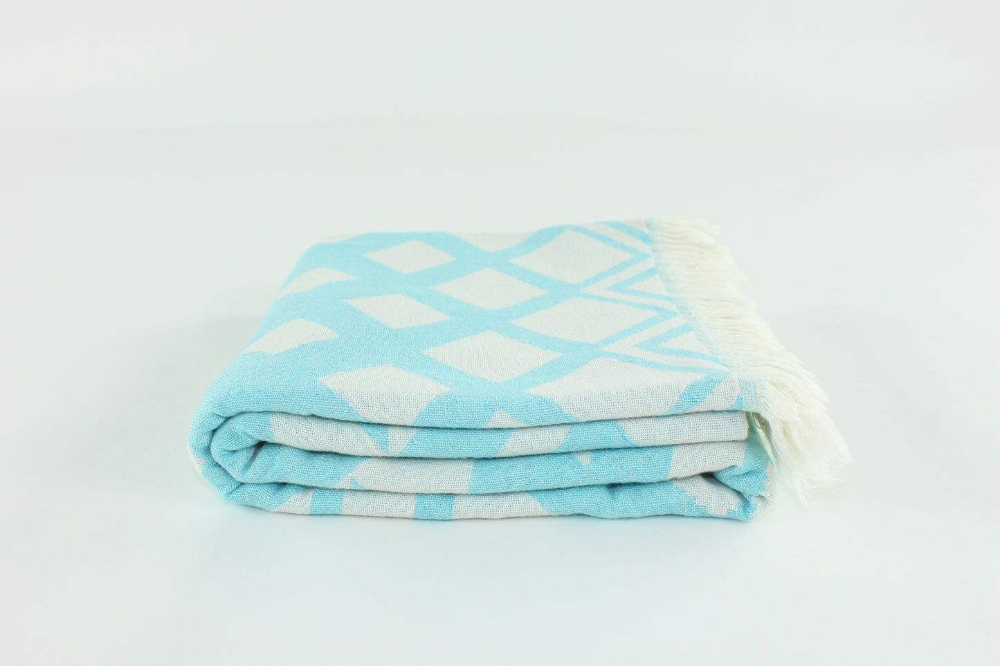 Premium Turkish Double Layer Towel Peshtemal Fouta (Turquoise Blue)