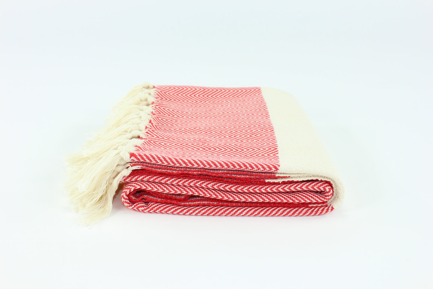 Premium Turkish Herringbone Towel Peshtemal Fouta (Red)