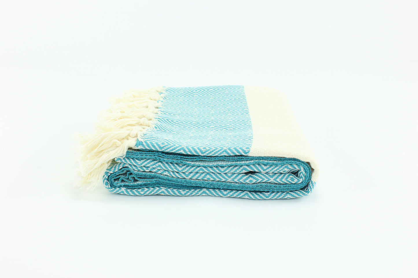 Premium Turkish Diamond Towel Peshtemal Fouta (Teal)