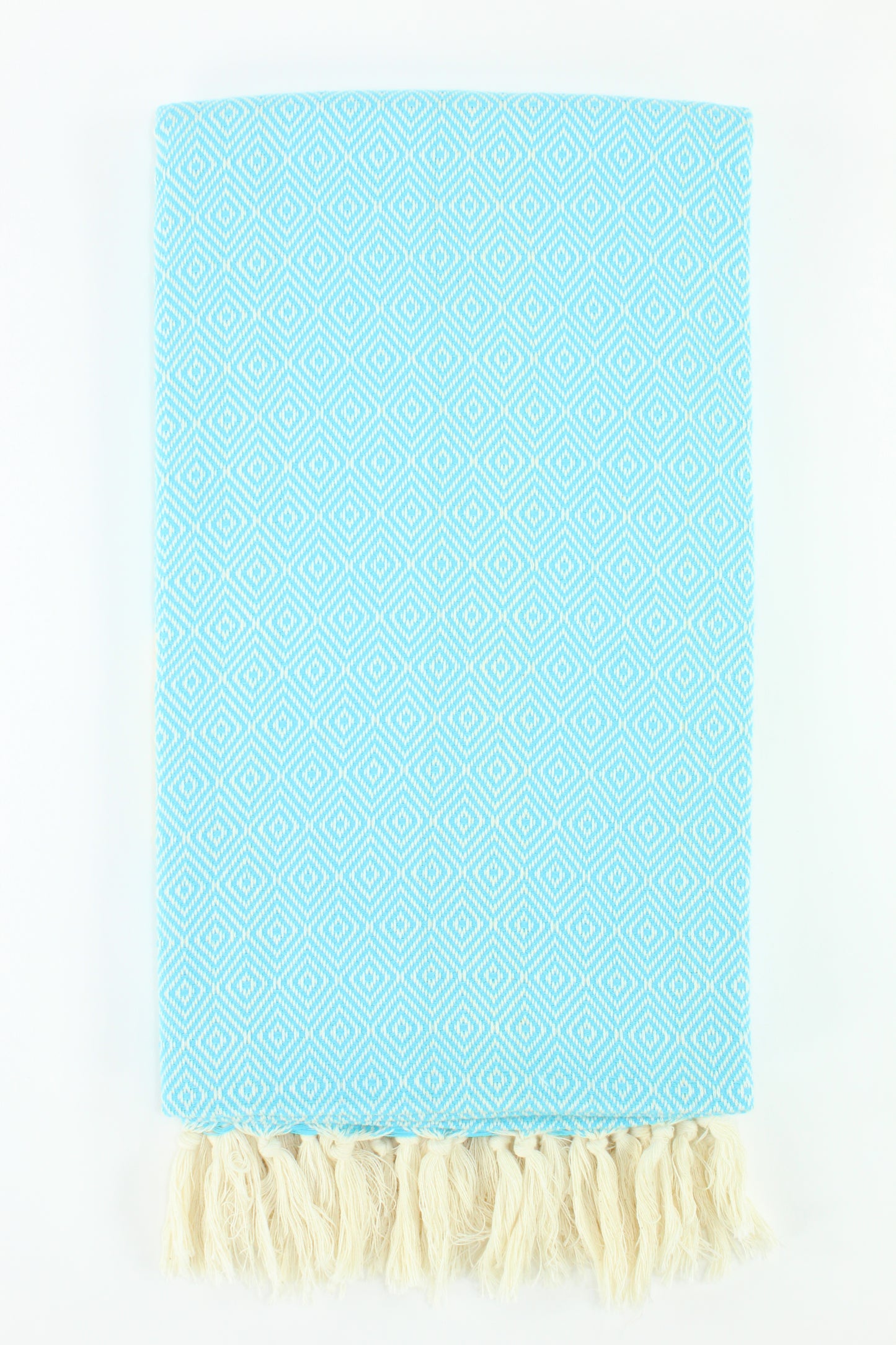 Premium Turkish Diamond Towel Peshtemal Fouta (Turquoise Blue)