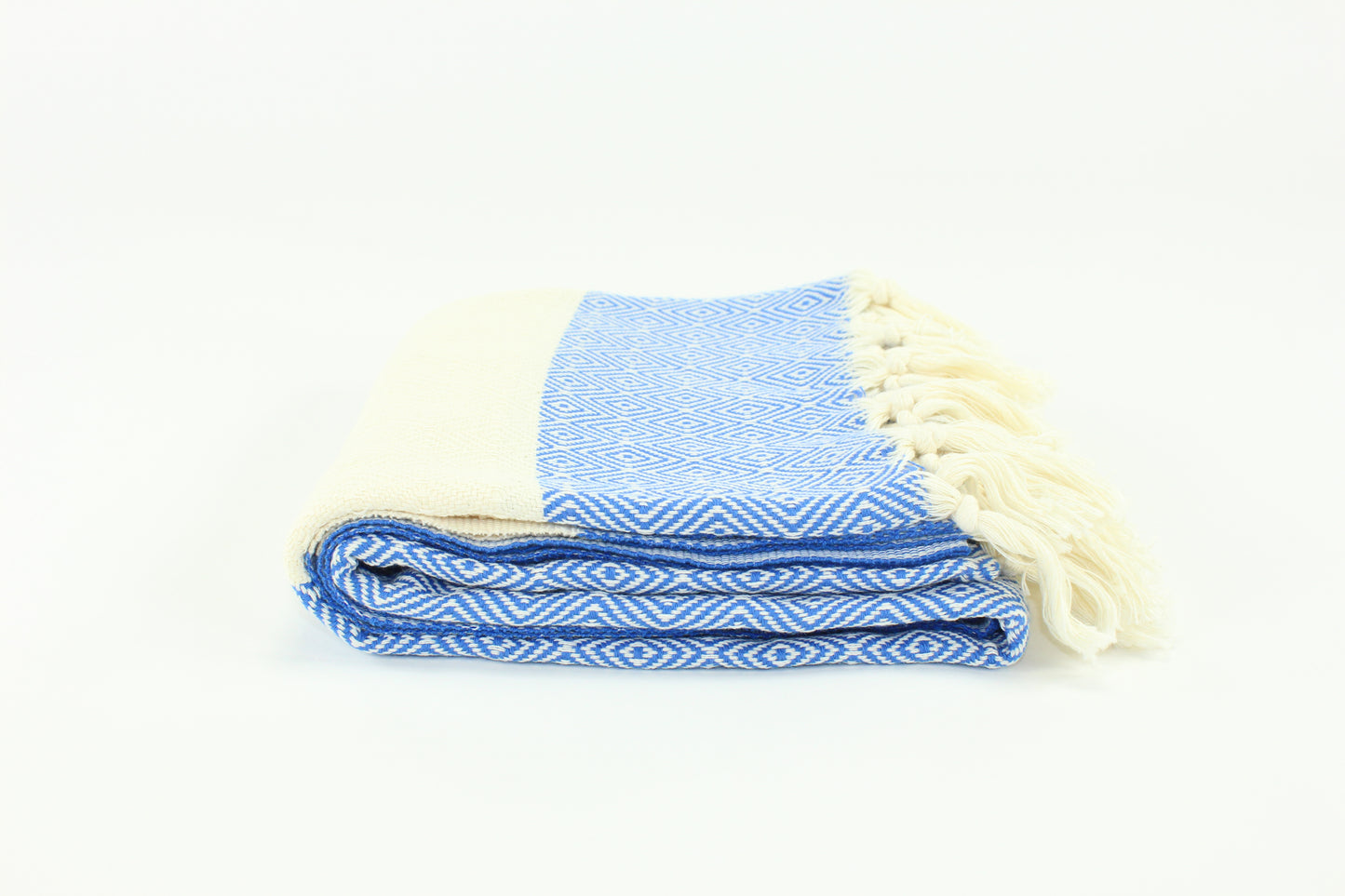 Premium Turkish Diamond Towel Peshtemal Fouta (Blue)