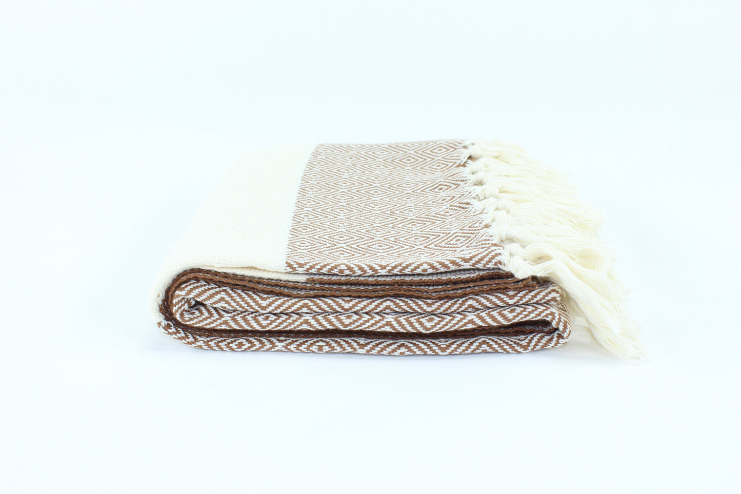 Premium Turkish Diamond Towel Peshtemal Fouta (Brown)