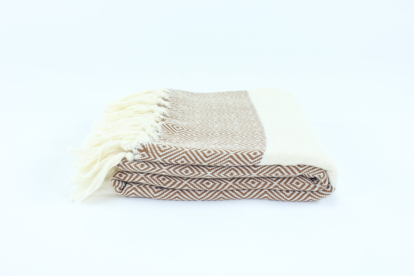 Premium Turkish Diamond Towel Peshtemal Fouta (Brown)