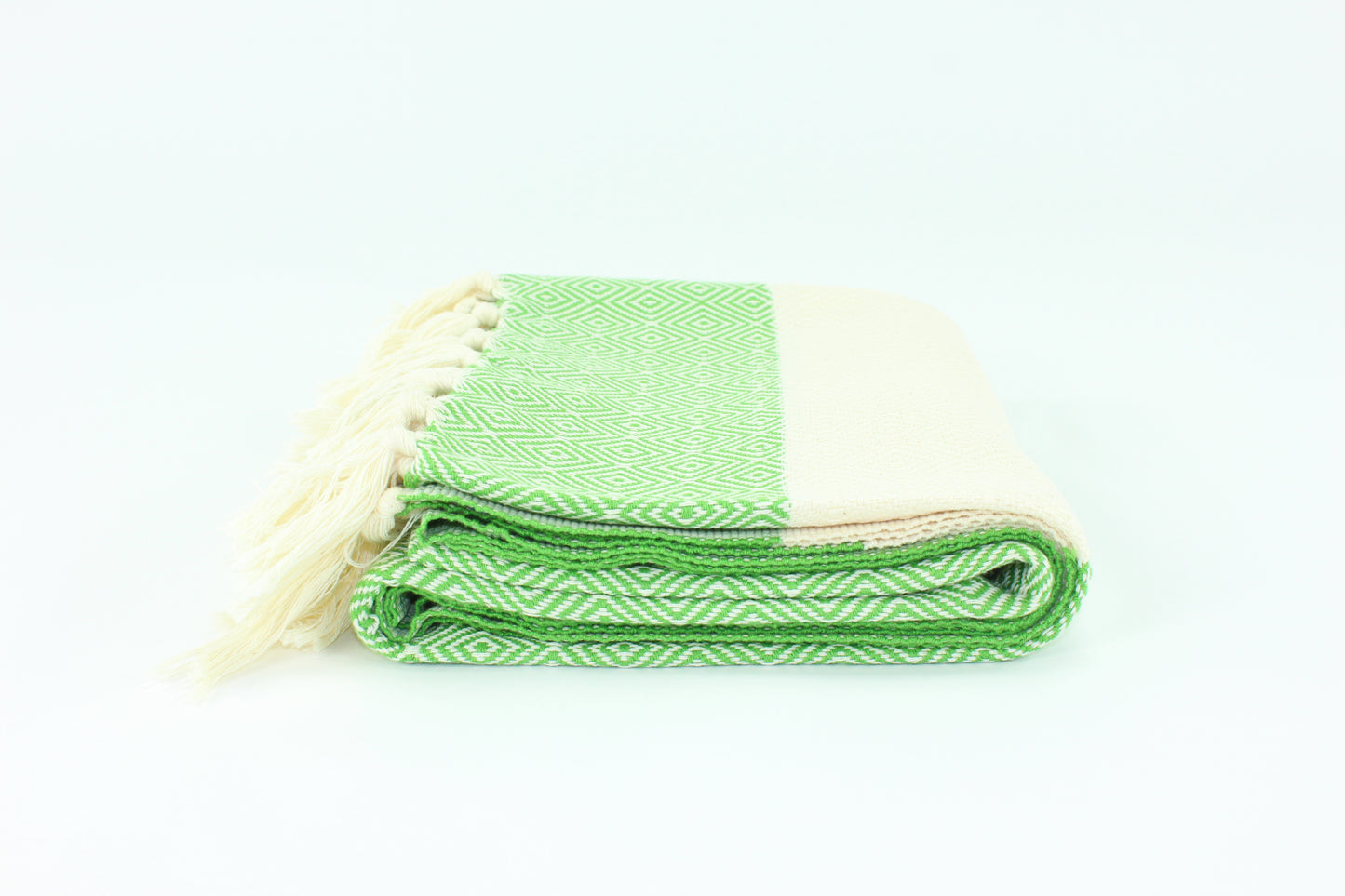 Premium Turkish Diamond Towel Peshtemal Fouta (Green)
