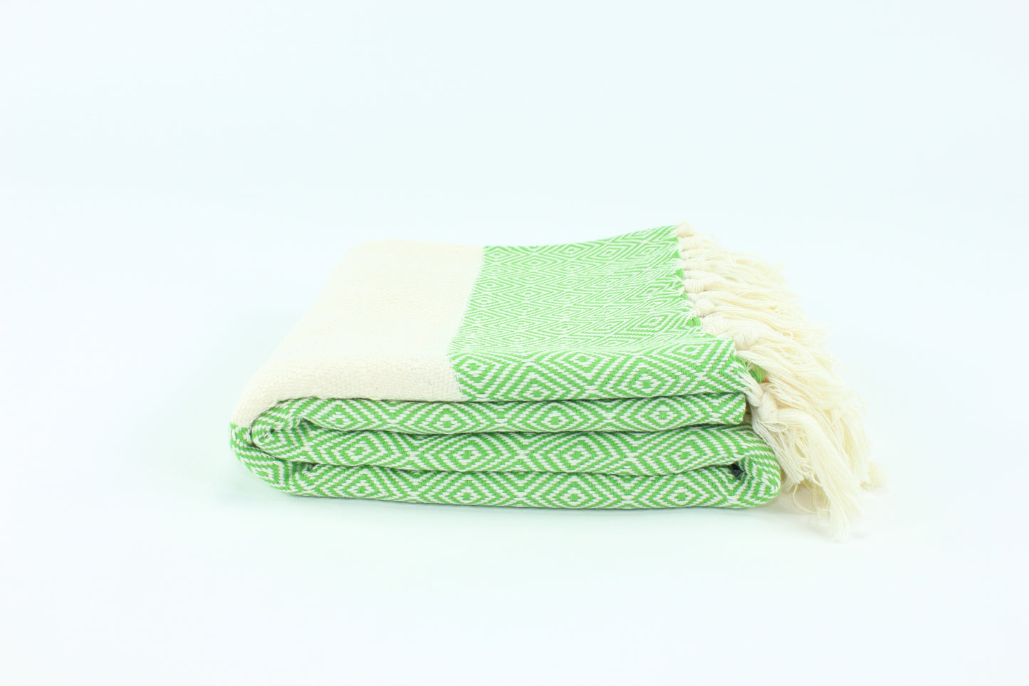 Premium Turkish Diamond Towel Peshtemal Fouta (Green)