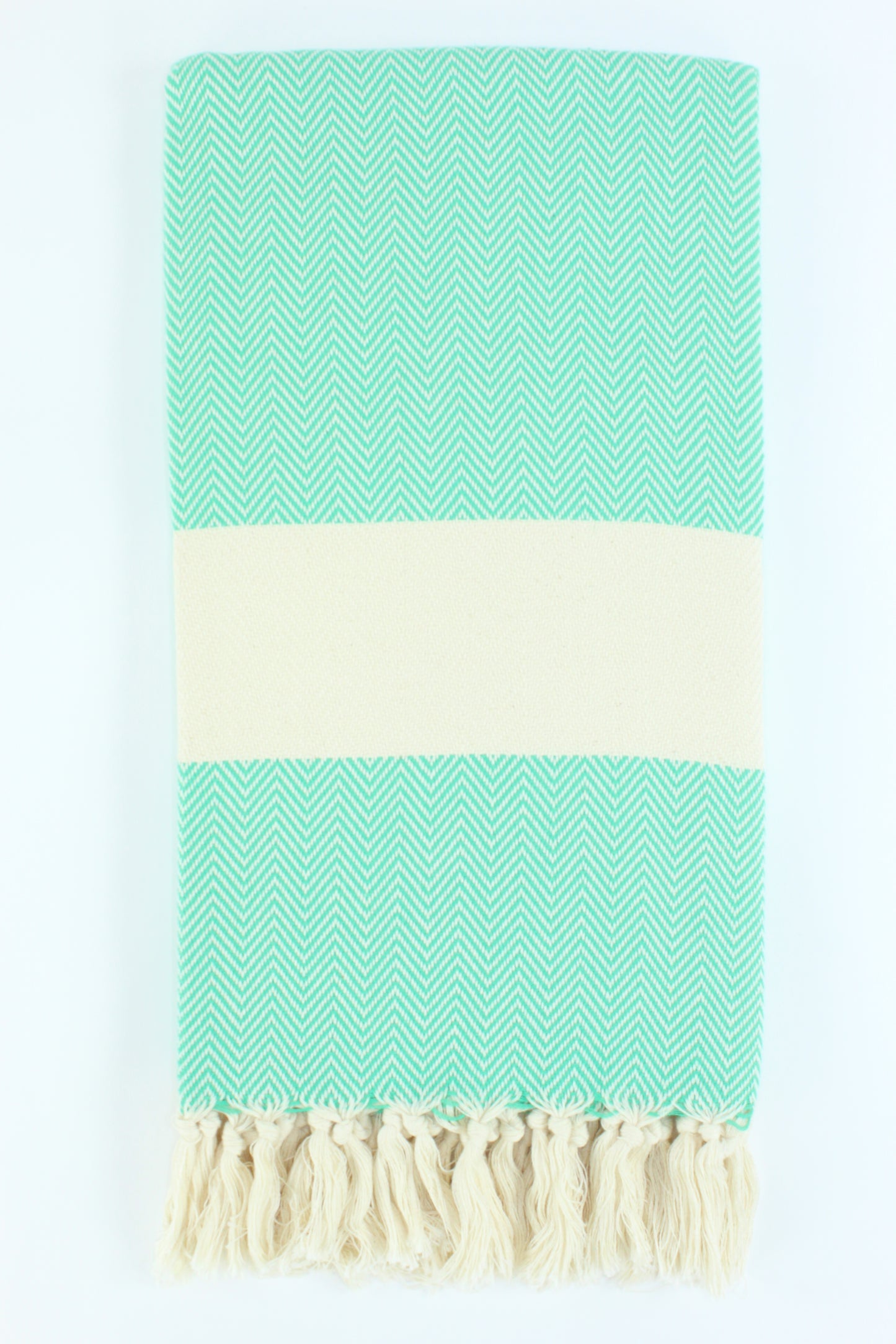 Premium Turkish Herringbone Towel Peshtemal Fouta (Seafoam Green)