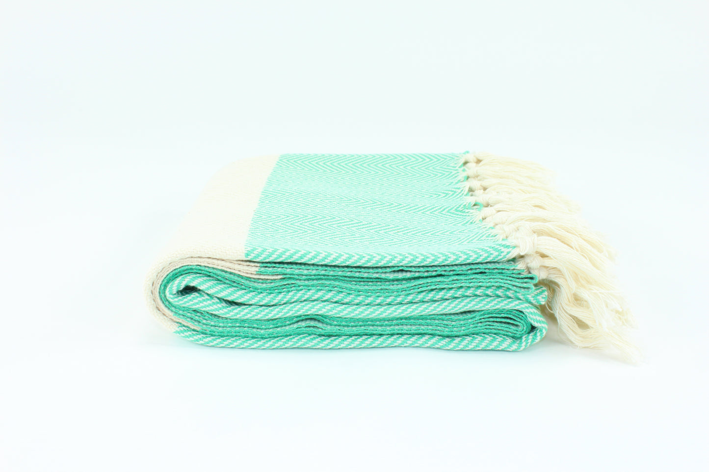 Premium Turkish Herringbone Towel Peshtemal Fouta (Seafoam Green)