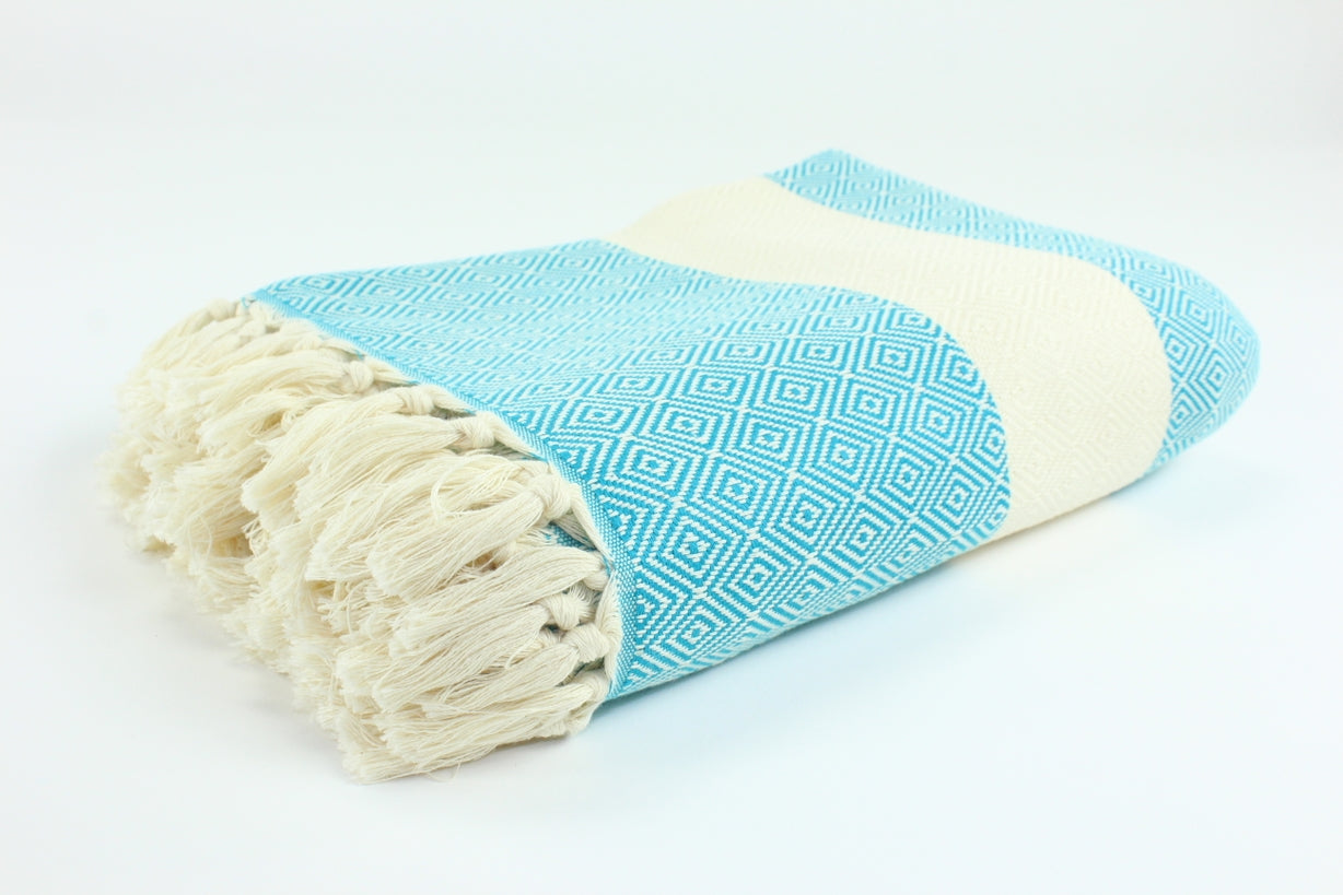 Premium Turkish Diamond Blanket Throw (Teal)