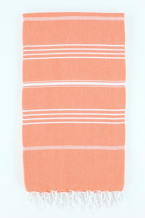 Premium Turkish Classic Striped Towel Peshtemal Fouta (Orange)