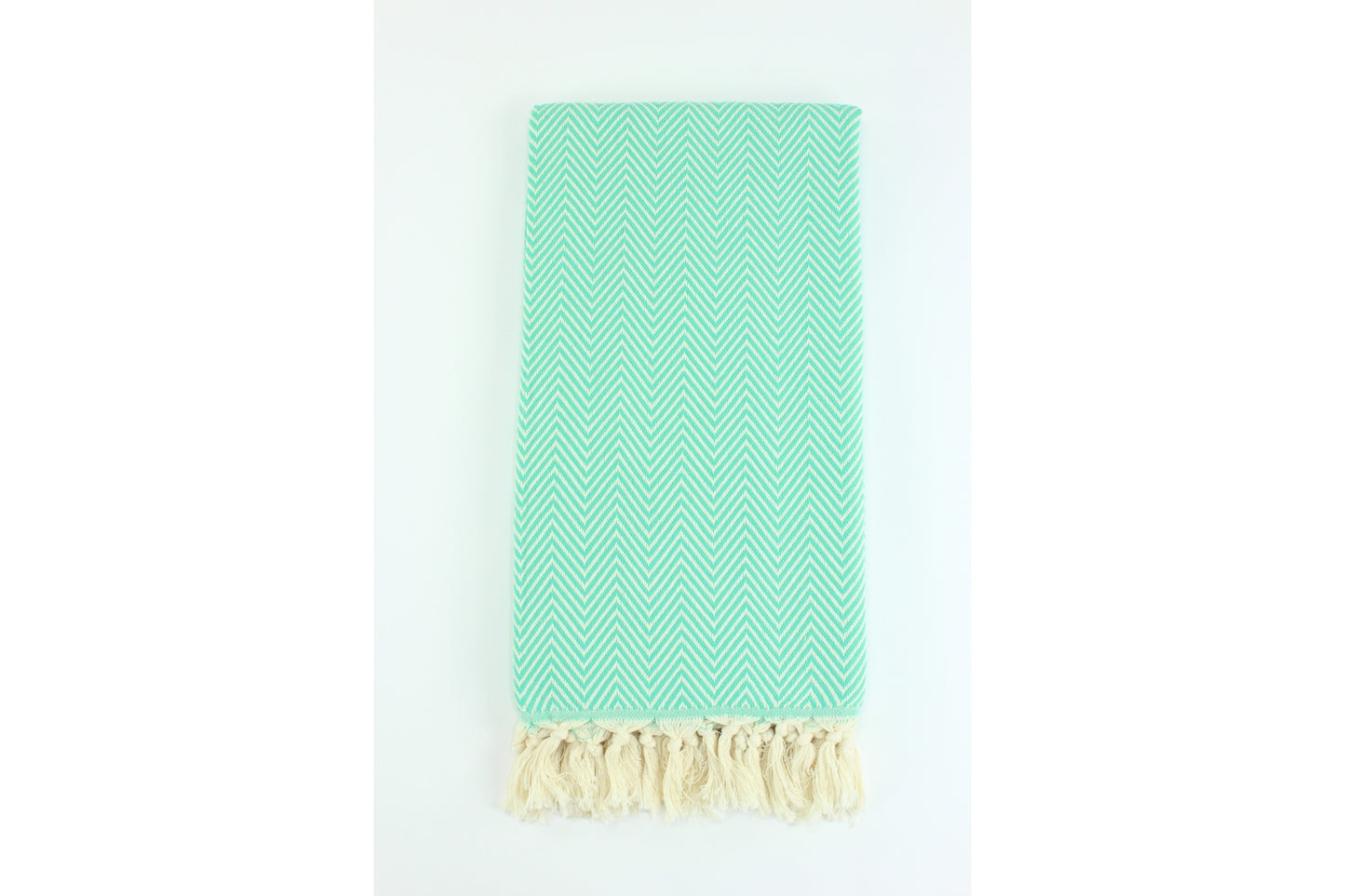 Premium Turkish Plain Herringbone Towel Peshtemal Fouta (Seafoam Green)