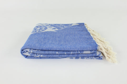 Premium Turkish Towel Peshtemal Fouta (Navy Blue)