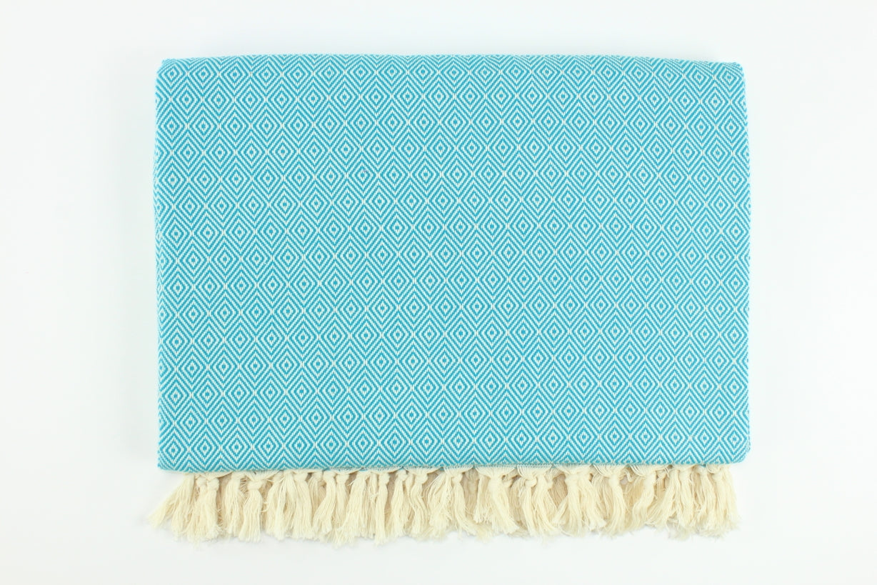 Premium Turkish Diamond Blanket Throw (Teal)