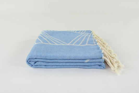 Premium Turkish Towel Peshtemal Fouta (Blue)