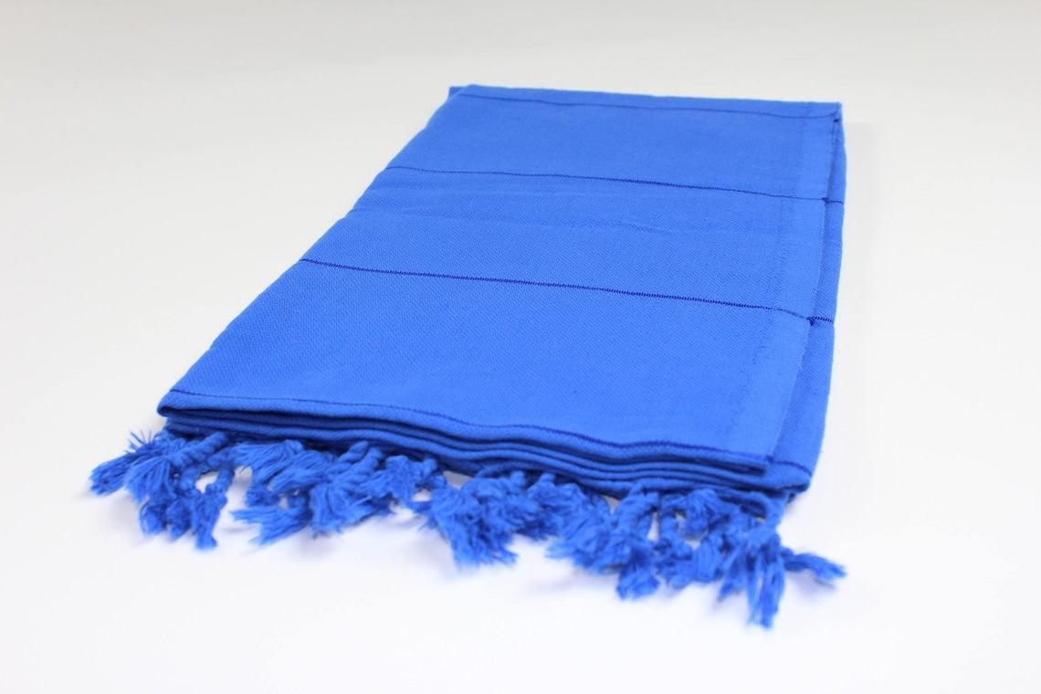 Premium Turkish Striped Towel Peshtemal Fouta (Royal Blue)