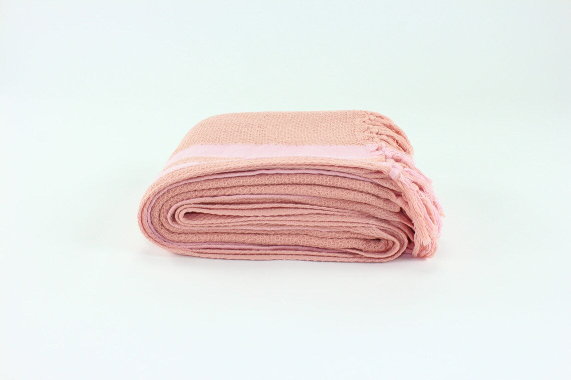 Premium Turkish Towel Peshtemal Fouta (Peach)