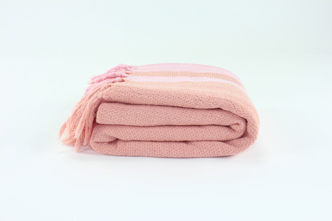Premium Turkish Towel Peshtemal Fouta (Peach)