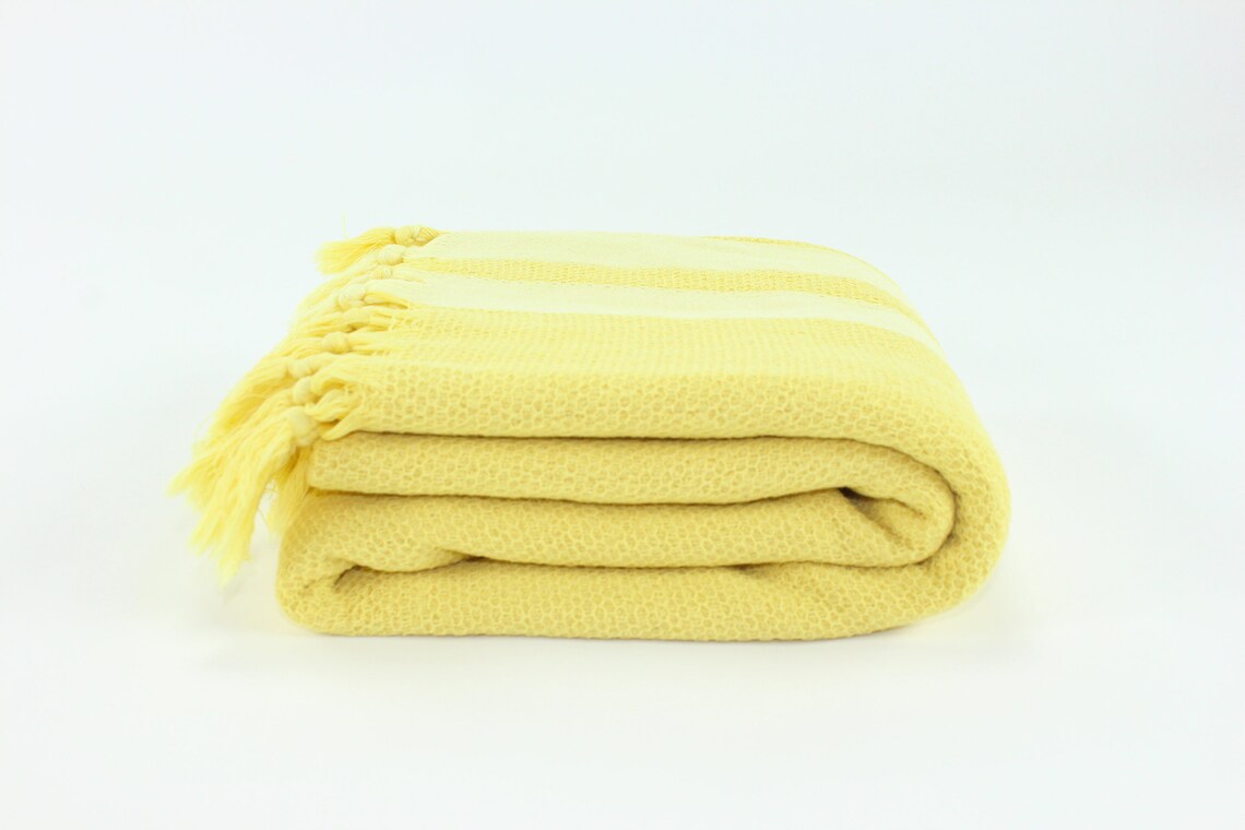 Premium Turkish Towel Peshtemal Fouta (Yellow)
