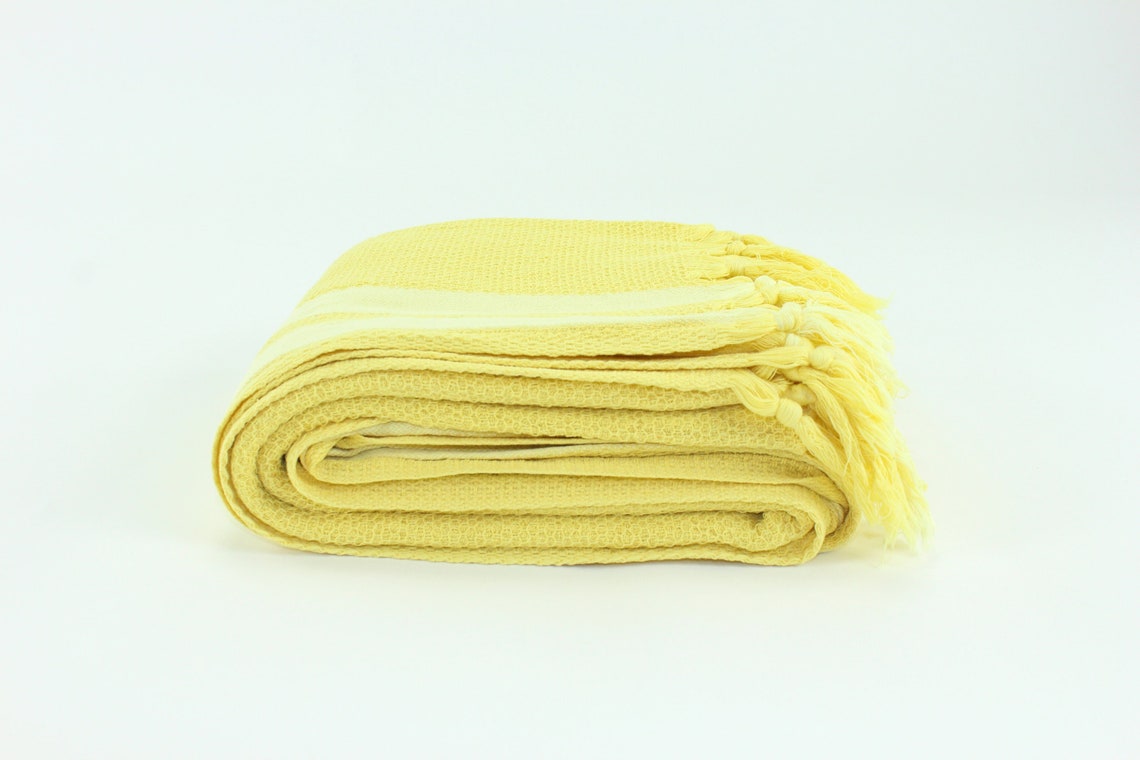 Premium Turkish Towel Peshtemal Fouta (Yellow)