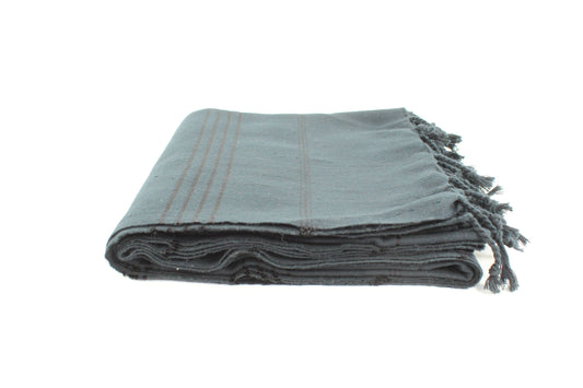 Premium Turkish Striped Towel Peshtemal Fouta (Black)