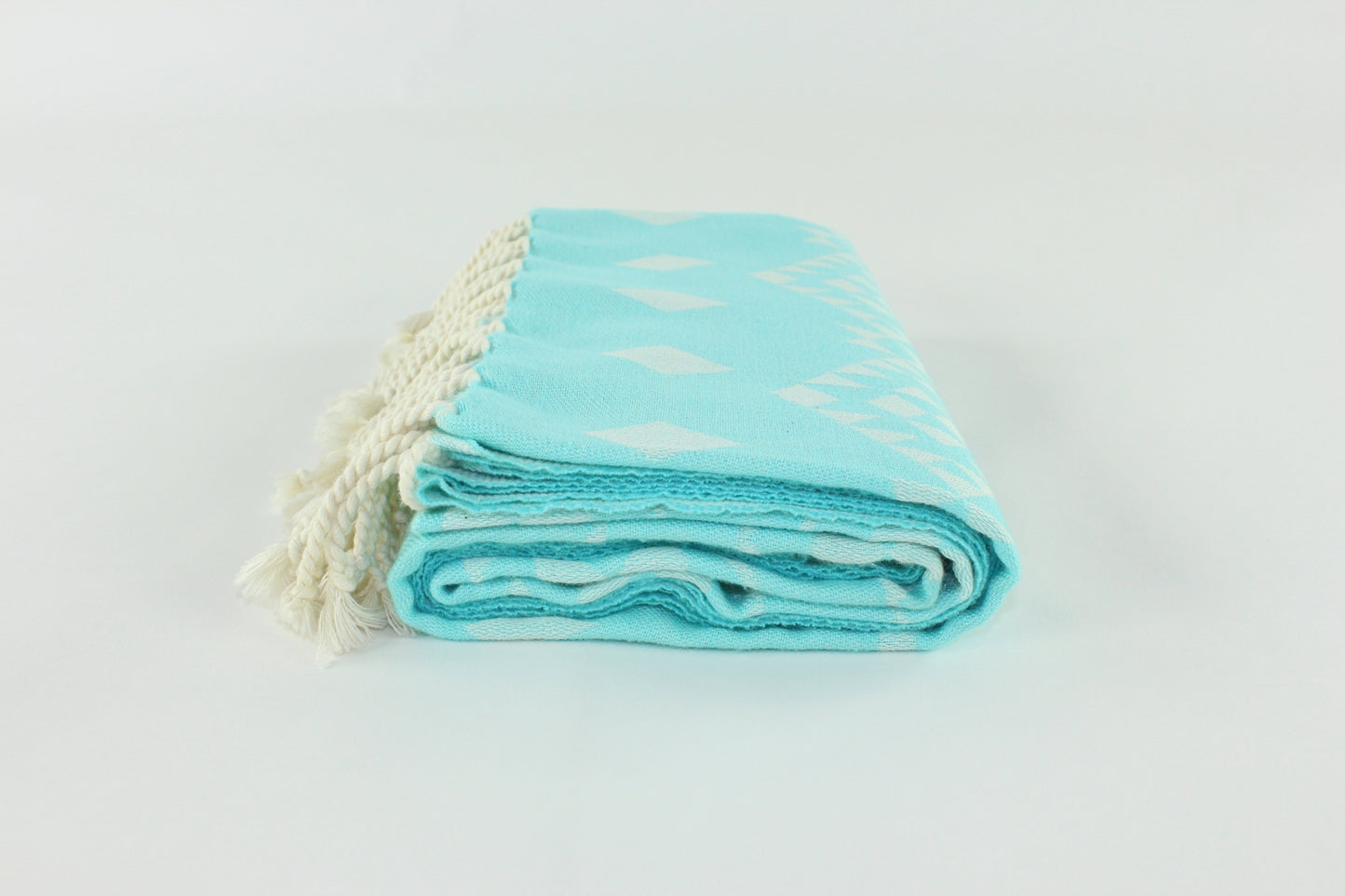 Premium Turkish Kilim Towel Peshtemal Fouta (Light Turquoise)