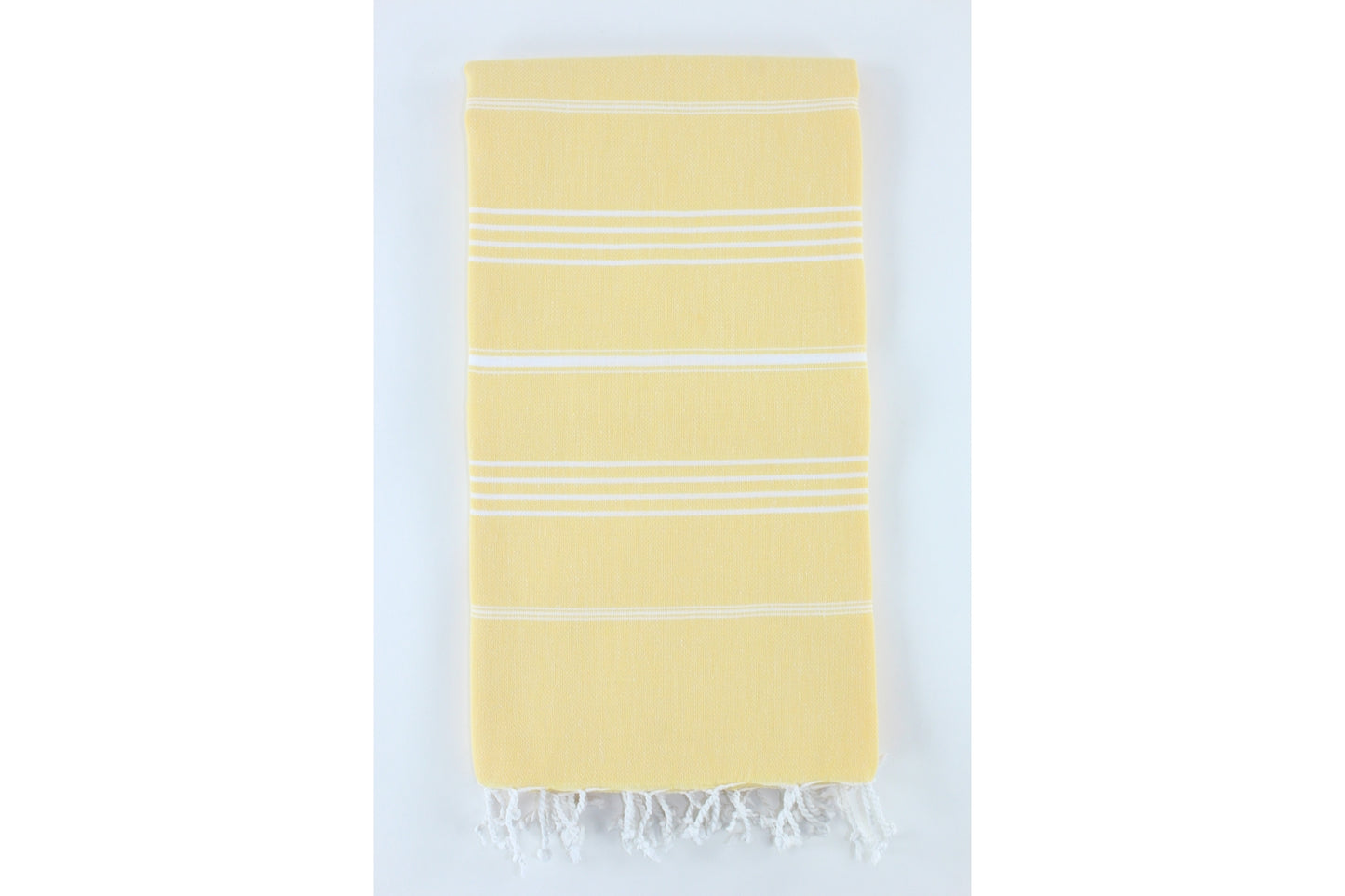 Premium Turkish Classic Striped Towel Peshtemal Fouta (Light Yellow)